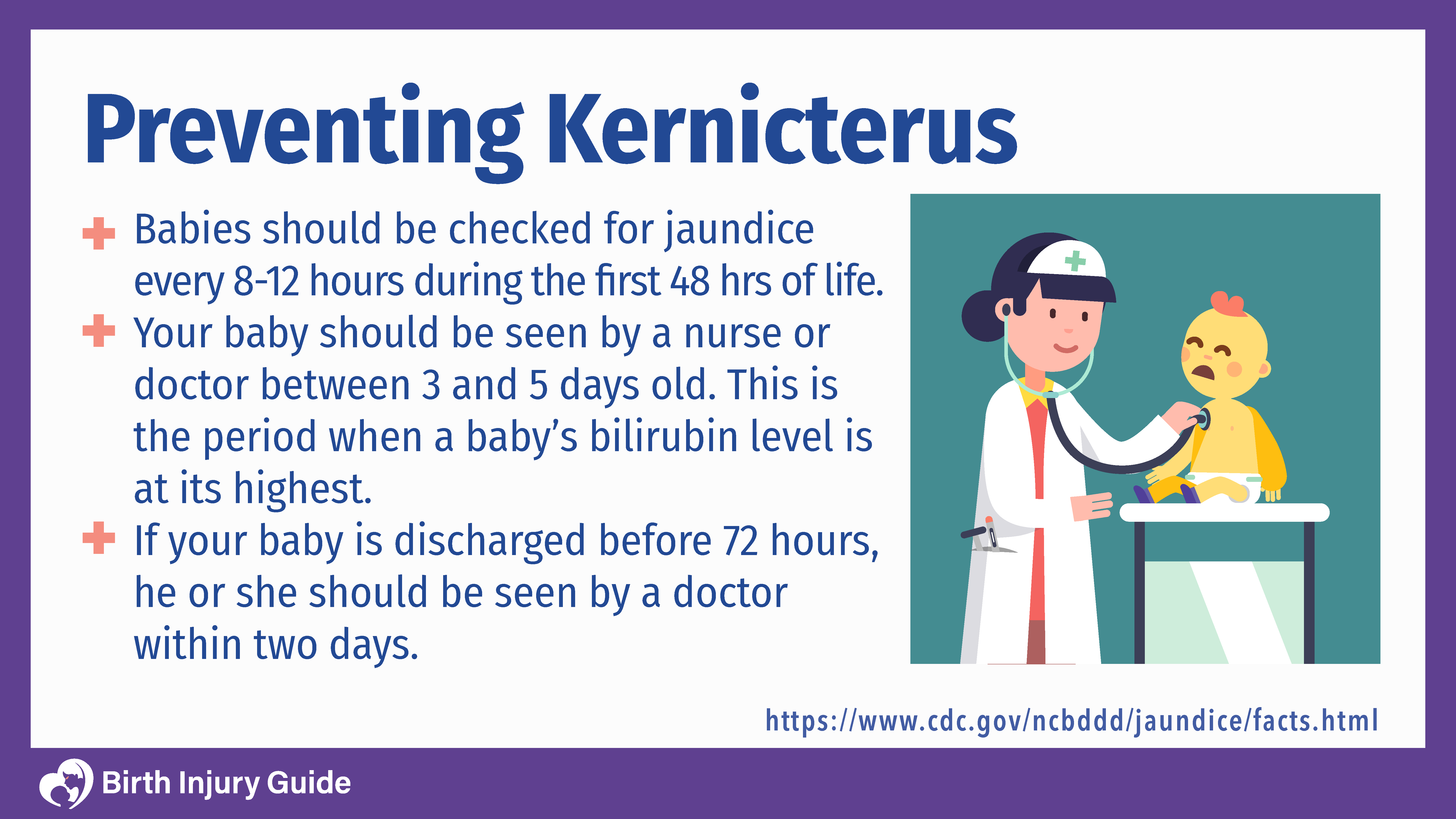 how to prevent kernicterus, doctor checking on baby