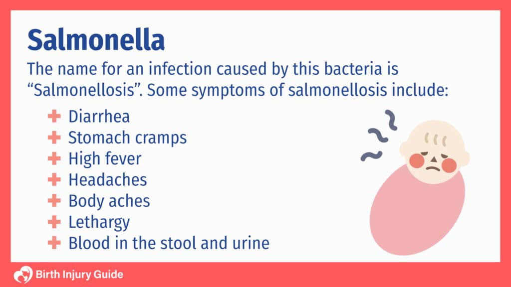 salmonella symptoms in a baby